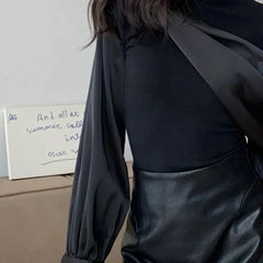 Splicing Turtleneck Shirt