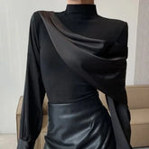 Splicing Turtleneck Shirt