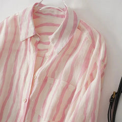 Striped Cotton Single Breasted Shirts