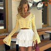 Summer Fashion V-Neck Knit Top