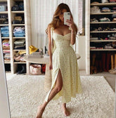 'Sunshine' Thigh Split Floral Dress