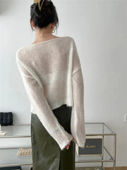 Thin Knit Transparent Pullover