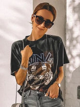 Tiger Washed Black Cotton Vintage T-shirts
