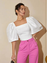 Trendy Square Neck Puff Sleeve Blouses