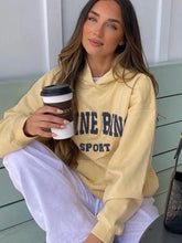 Velvet Letter Hooded Autumn Winter Pullovers Sweatshirts