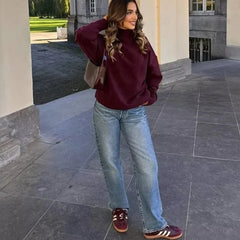 Vintage Burgundy Turtleneck Sweater