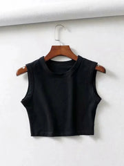 Vintage crop tops biker punk sexy tank top cropped sleeveless top