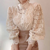 Vintage White Lace Shirt Tops