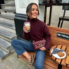 Burgundy Turtleneck Sweater