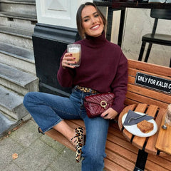 Burgundy Turtleneck Sweater