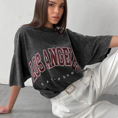 Washed Vintage Cotton Loose Tops Y2k