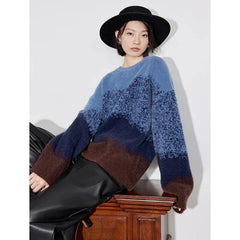Women's Gradient Round Neck Sweater