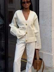 V-Neck Pocket Cardigan