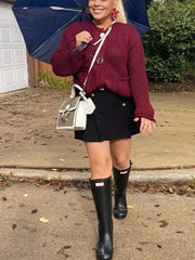Wine Red Cardigan