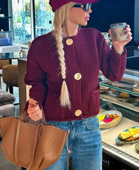 Wine Red Cardigan