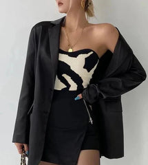 Zebra Slim Cropped Sleeveless Tank Top