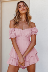 Solid Color Fashion One Neck Lantern Dress