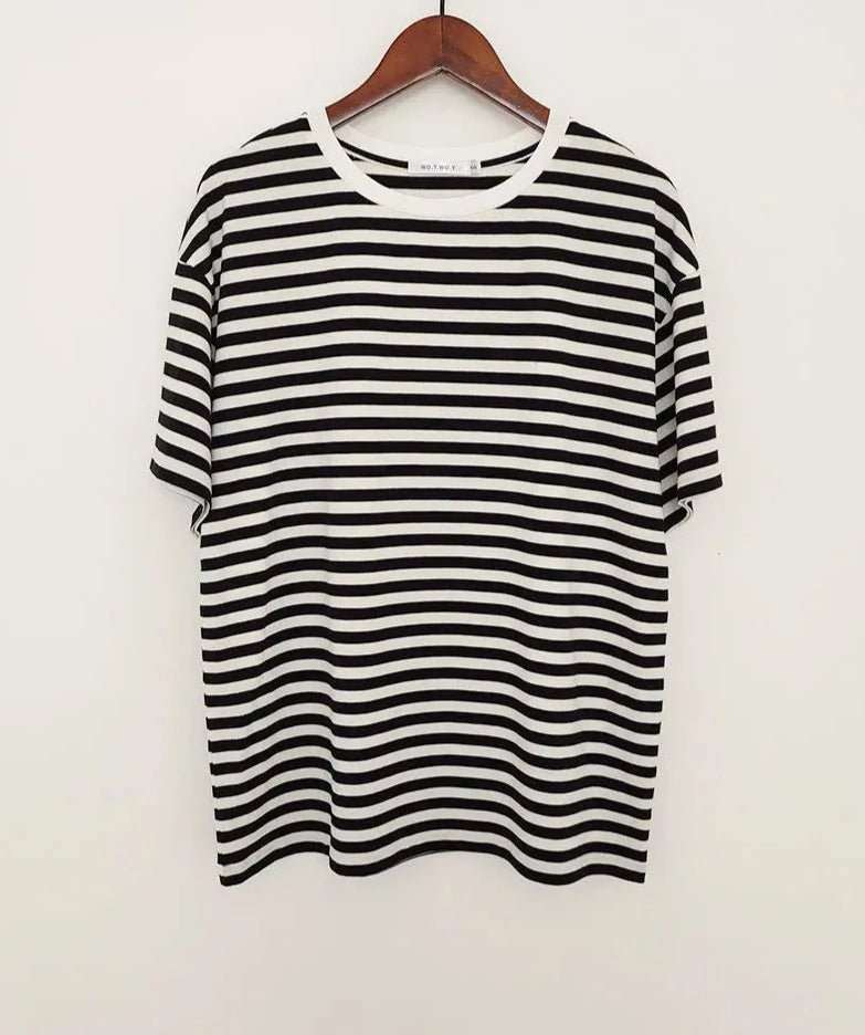 100% Cotton Casual Striped Basic T-Shirts