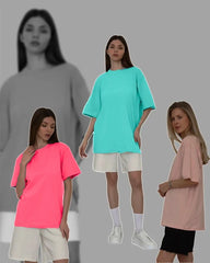 100% Cotton Oversized Casual Basic Loose Tshirt