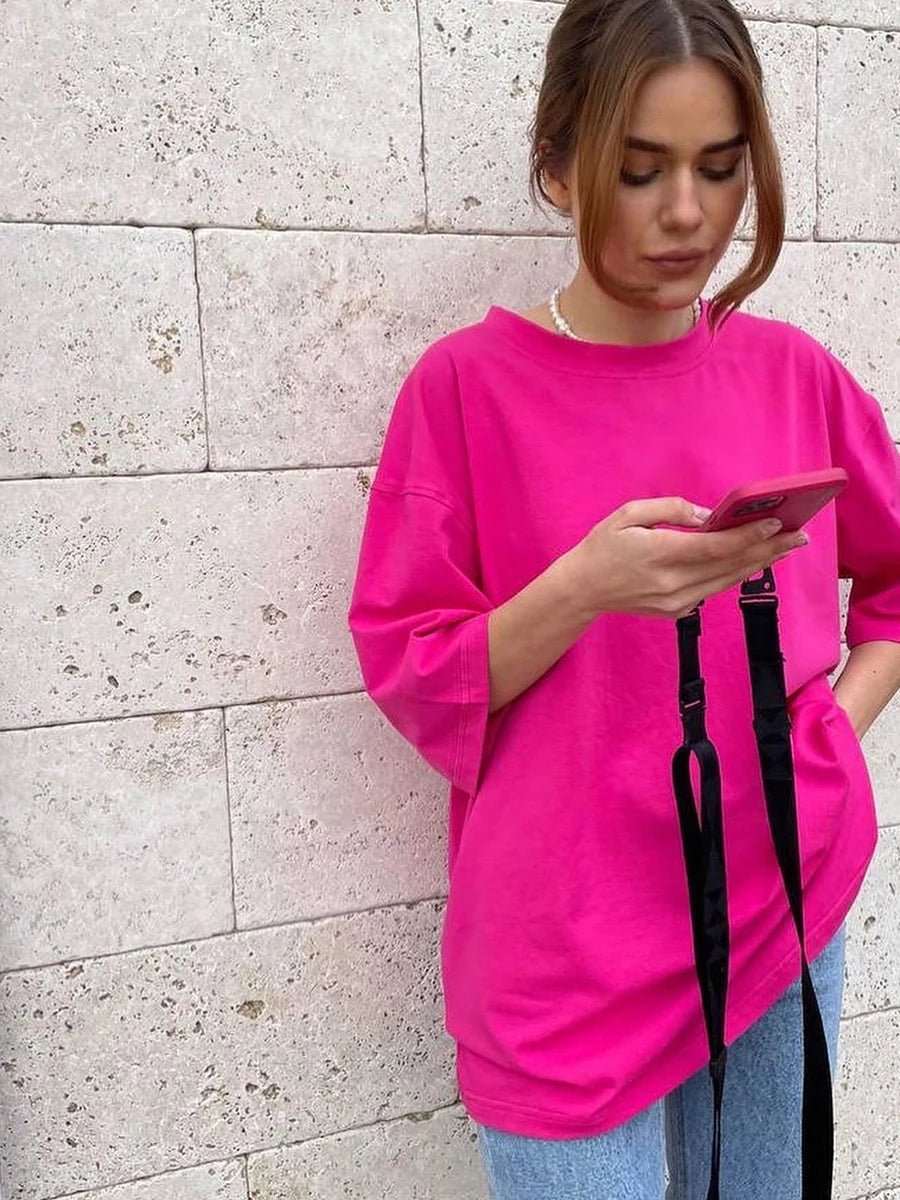 100% Cotton Oversized Casual Basic Loose Tshirt
