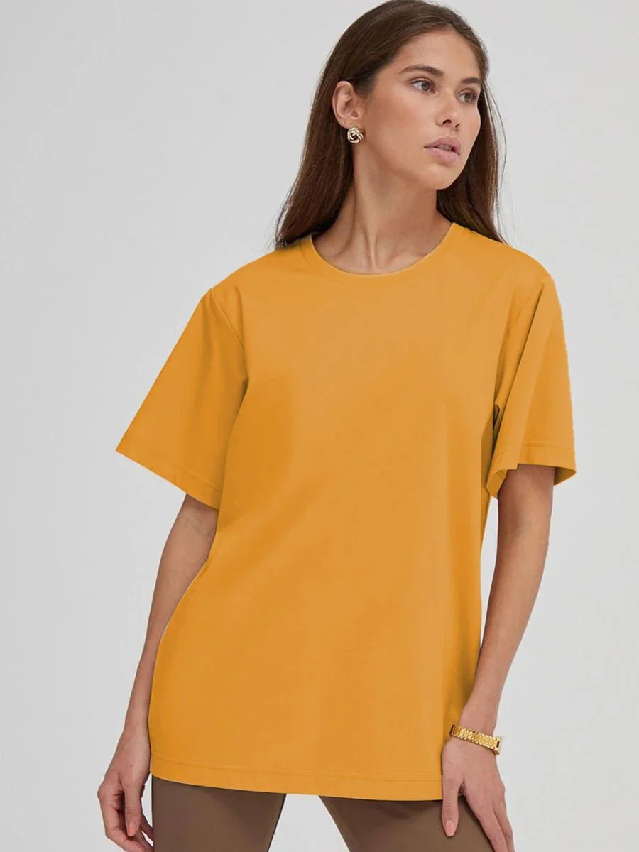 100% Cotton Oversized Casual Basic Loose Tshirt