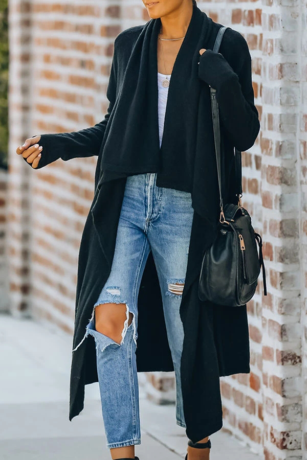 Casual Solid Patchwork Pocket Turndown Collar Outerwear(6 Colors)