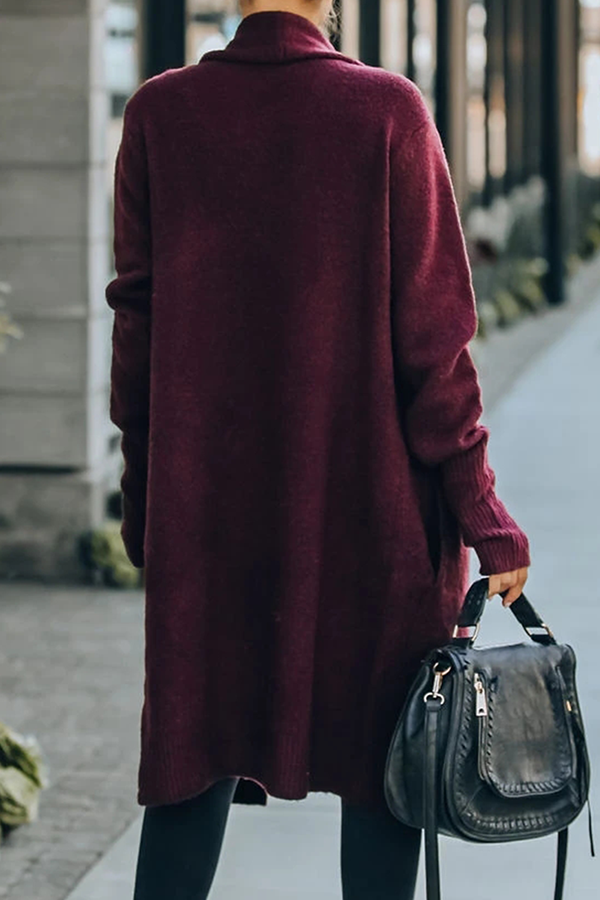 Casual Solid Patchwork Pocket Turndown Collar Outerwear(6 Colors)