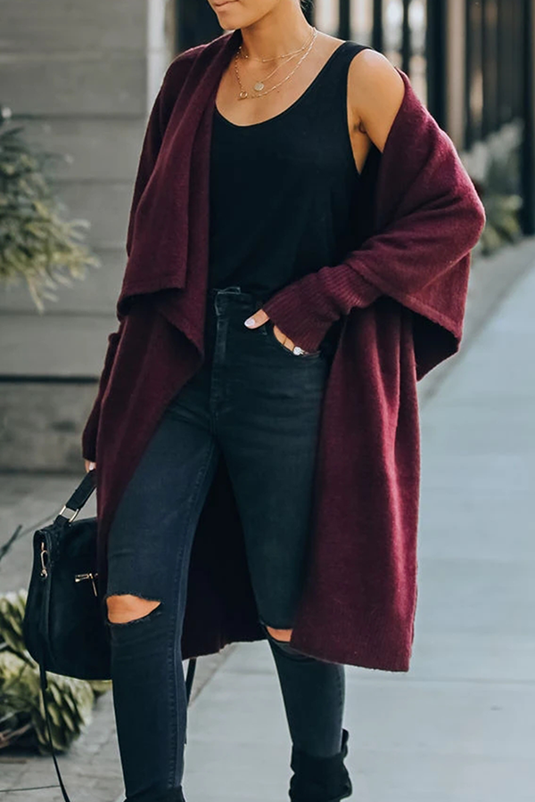 Casual Solid Patchwork Pocket Turndown Collar Outerwear(6 Colors)