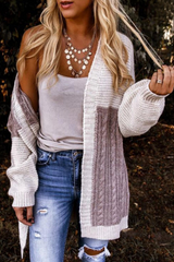 Casual Solid Patchwork Cardigan Collar Cardigans