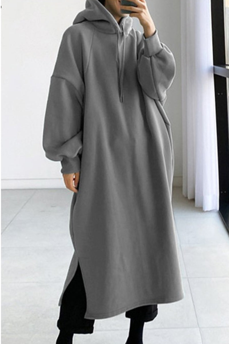 Fashion Casual Solid Solid Color Hooded Collar Hoodies(4 Colors)