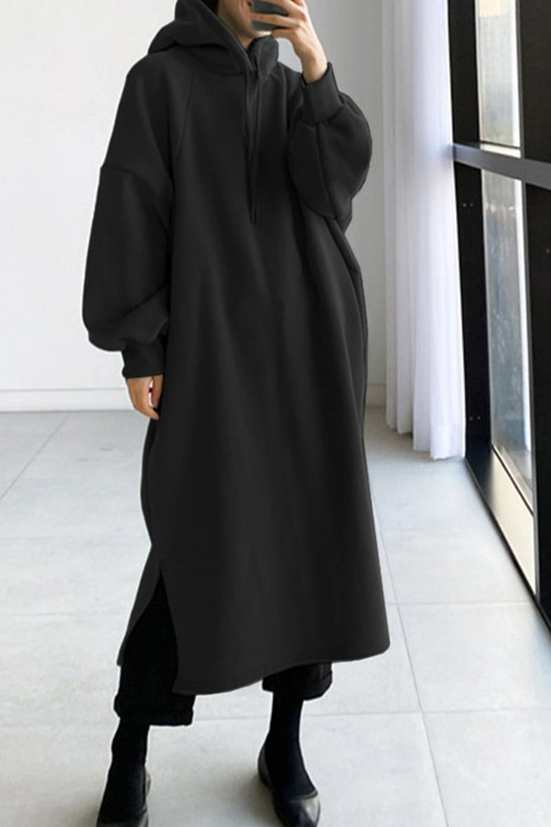 Fashion Casual Solid Solid Color Hooded Collar Hoodies(4 Colors)