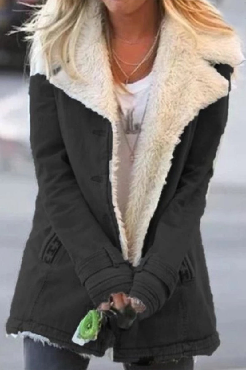 Elegant Solid Buttons Turndown Collar Outerwear(9 Colors)