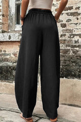 Casual Daily Solid Pocket Loose High Waist Harlan Bottoms(11 Colors)