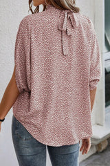 Work Elegant Print Patchwork O Neck Blouses(10 Colors)