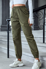 Casual Street Solid Pocket Regular High Waist Pencil Solid Color Bottoms