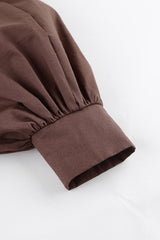 Work Elegant Solid Bandage Turndown Collar Waist Skirt Dresses