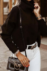 Casual Solid Buttons Turtleneck Sweaters(3 Colors)