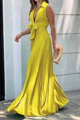 Casual Street Solid Frenulum Fold V Neck Regular Jumpsuits