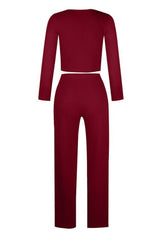 Casual Solid Buttons Vests Pants U Neck Sleeveless Two Pieces(4 Colors)