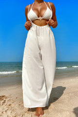 Sexy Solid Backless Spaghetti Strap Regular Jumpsuits