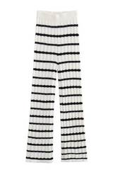 Casual Street Stripe Lace Up Knit Contrast V Neck Sleeveless Two Pieces