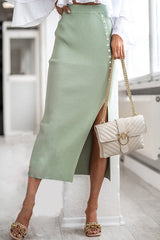 Casual Slit Bodycon High Waist Conventional Solid Color Skirts(5 Colors)