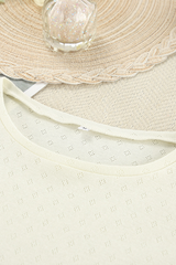 Casual Hollow Out O Neck Long Sleeve Two Pieces(3 Colors)