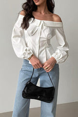Sexy Buttons Off Shoulder Blouses