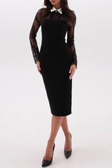 Sexy Lace Turndown Collar One Step Skirt Dresses