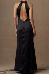 Sexy Backless Flower Shape Halter Long Dresses