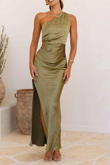 Sexy Slit Adjustable Sloping Shoulder Long Dresses(3 Colors)
