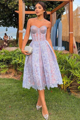 Sexy embroidered lace evening gown with tube top