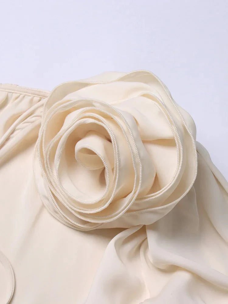 3D Floral Puff Sleeve Vintage Blouse