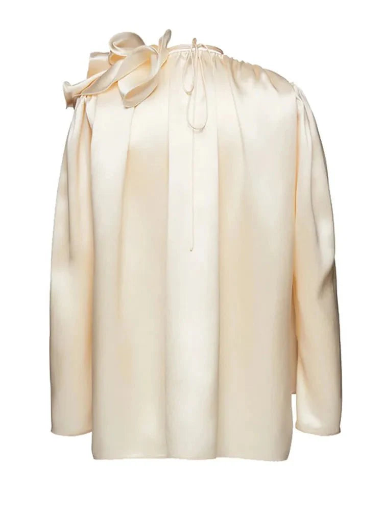 3D Floral Puff Sleeve Vintage Blouse